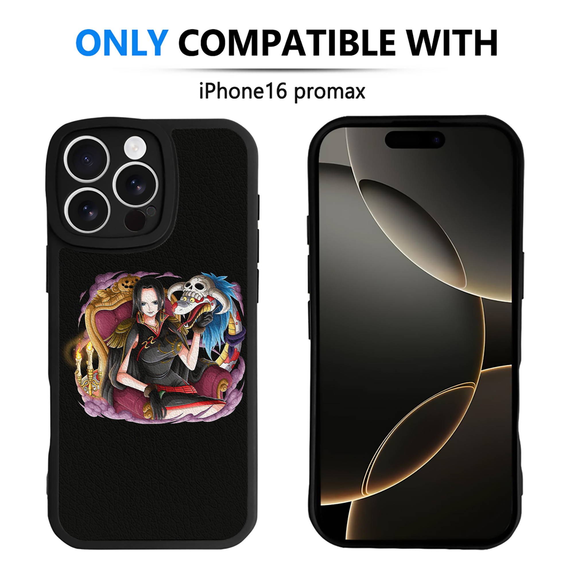（画像用） ワンピース ボア・ハンコック ONE PIECE Boa·Hancock 【iPhone 16シリーズ対応】シリコンスマホケース（レザー調） 材質：シリコン